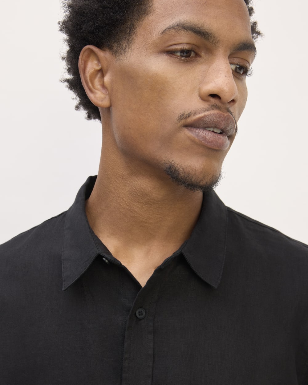 The Linen Straight Hem Shirt | Black