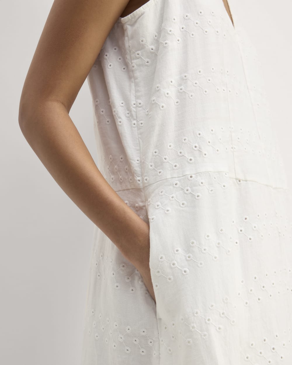 The Linen Eyelet Maxi Dress | White Eyelet