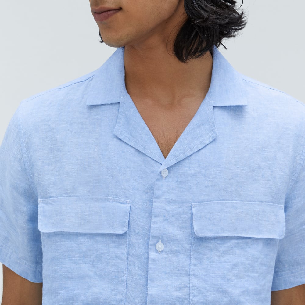 The Resort Shirt in Linen | Light Blue