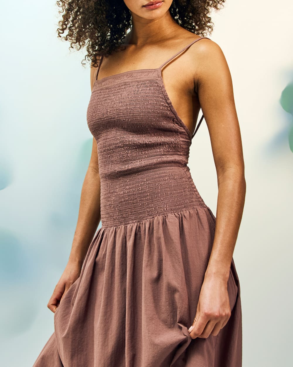 The Gauze Open-Back Dress | Mocha