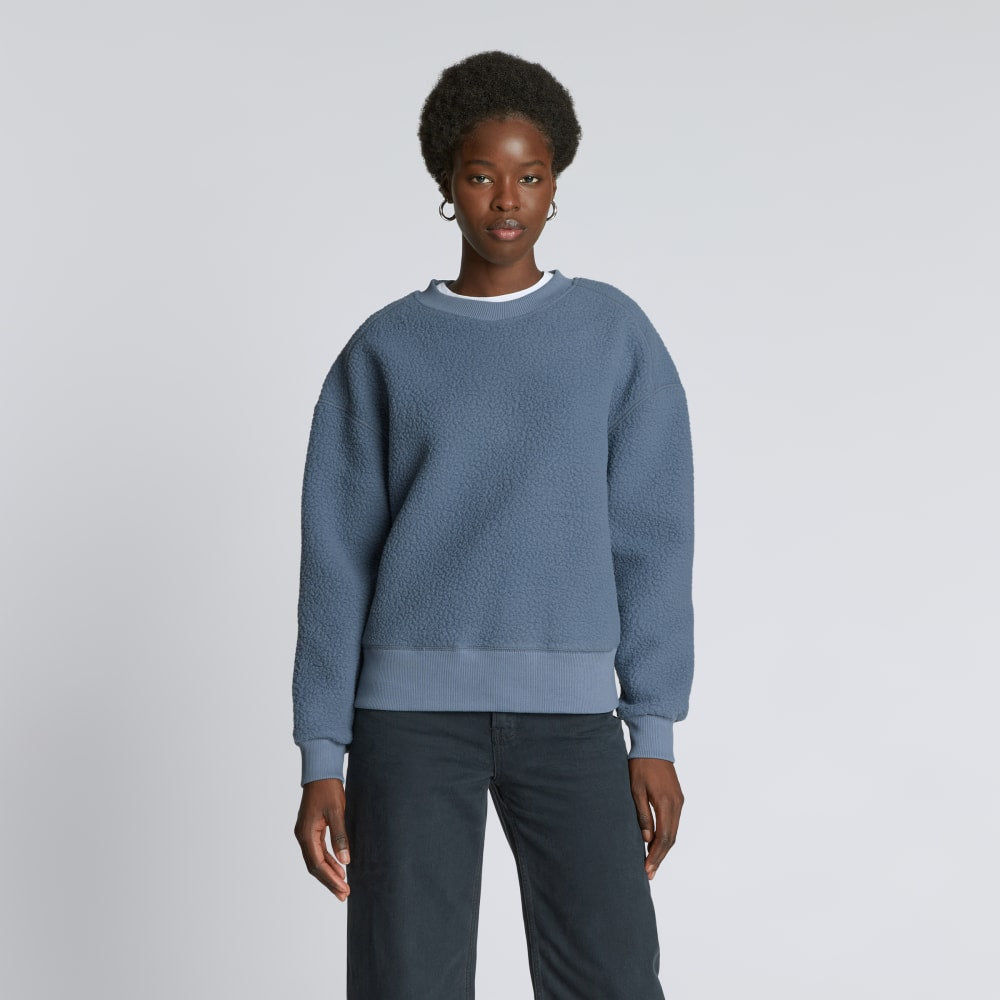 The ReNew Teddy Oversized Crew | Faded Blue