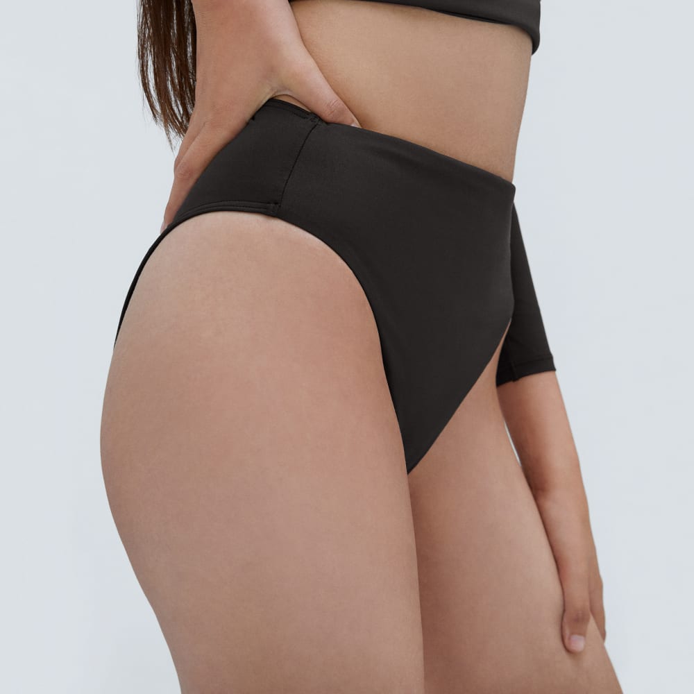 The High-Rise Cheeky Bikini Bottom | Black