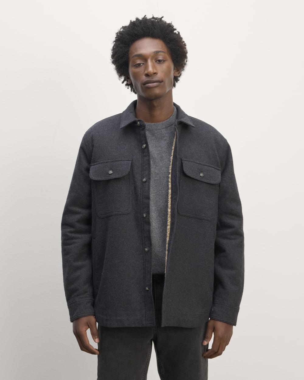 The ReNew Fleece-Lined Heavyweight Overshirt | Heather Charcoal