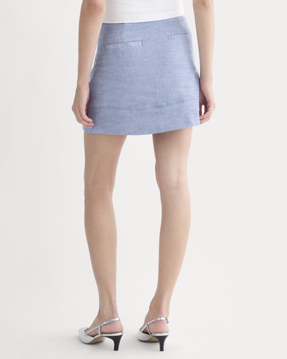 The Mini Skirt in Stretch Linen | Chambray