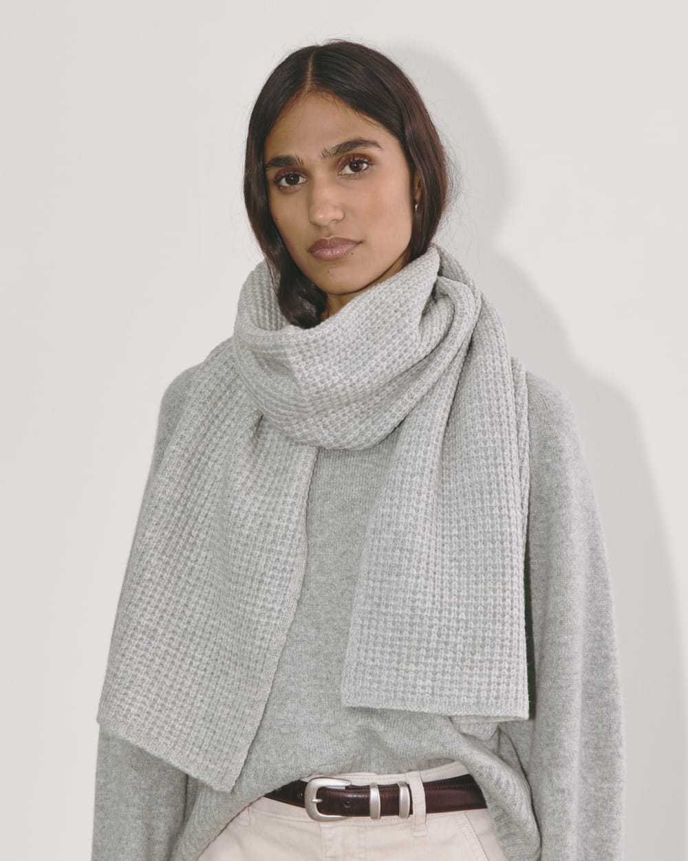 The Waffle Scarf | Heather Grey