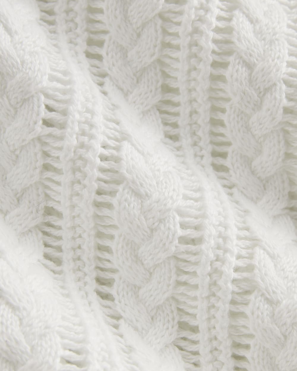 The Mesh Cable V-Neck in Everyday Cotton | White