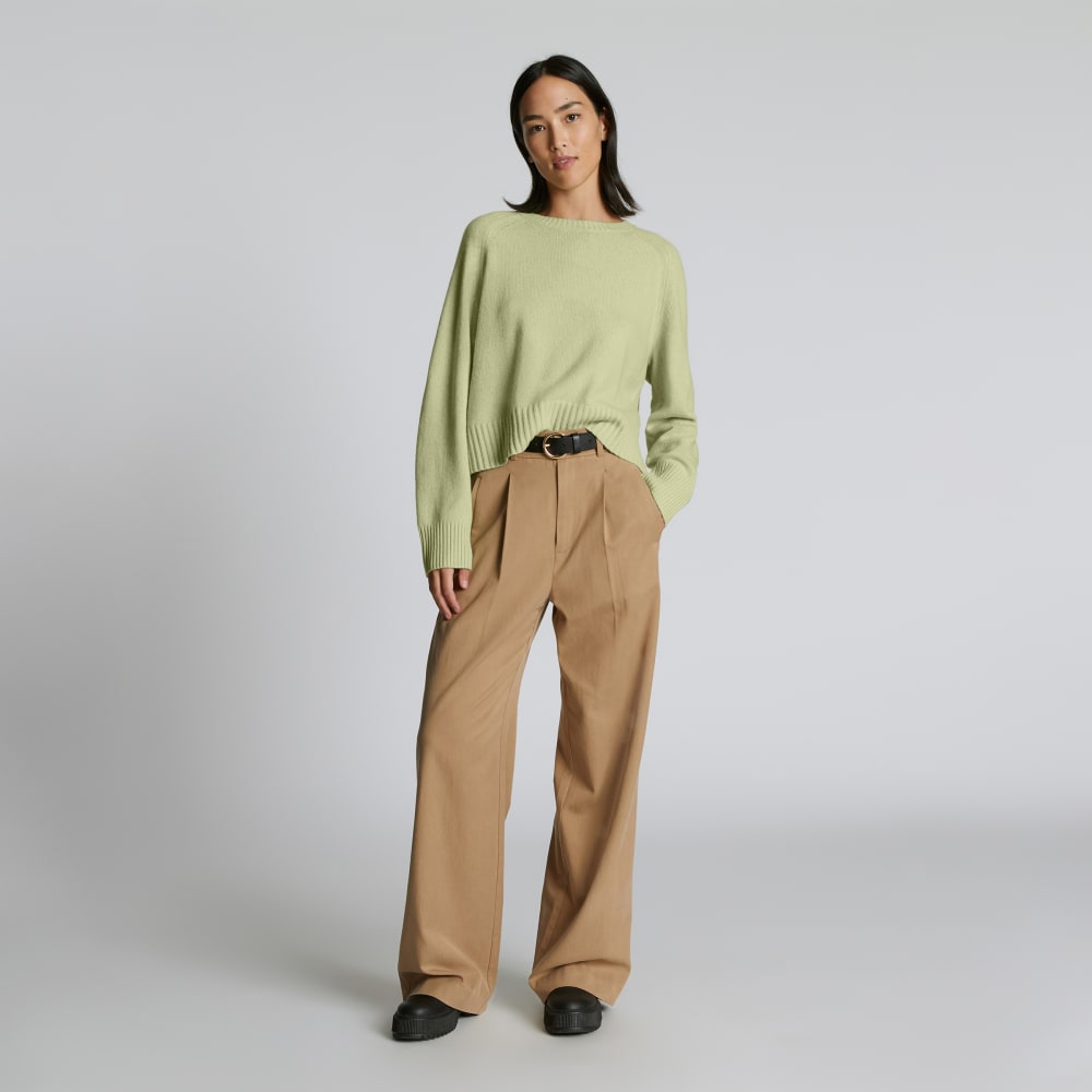 The Cashmere Boxy Crew | Seafoam Green