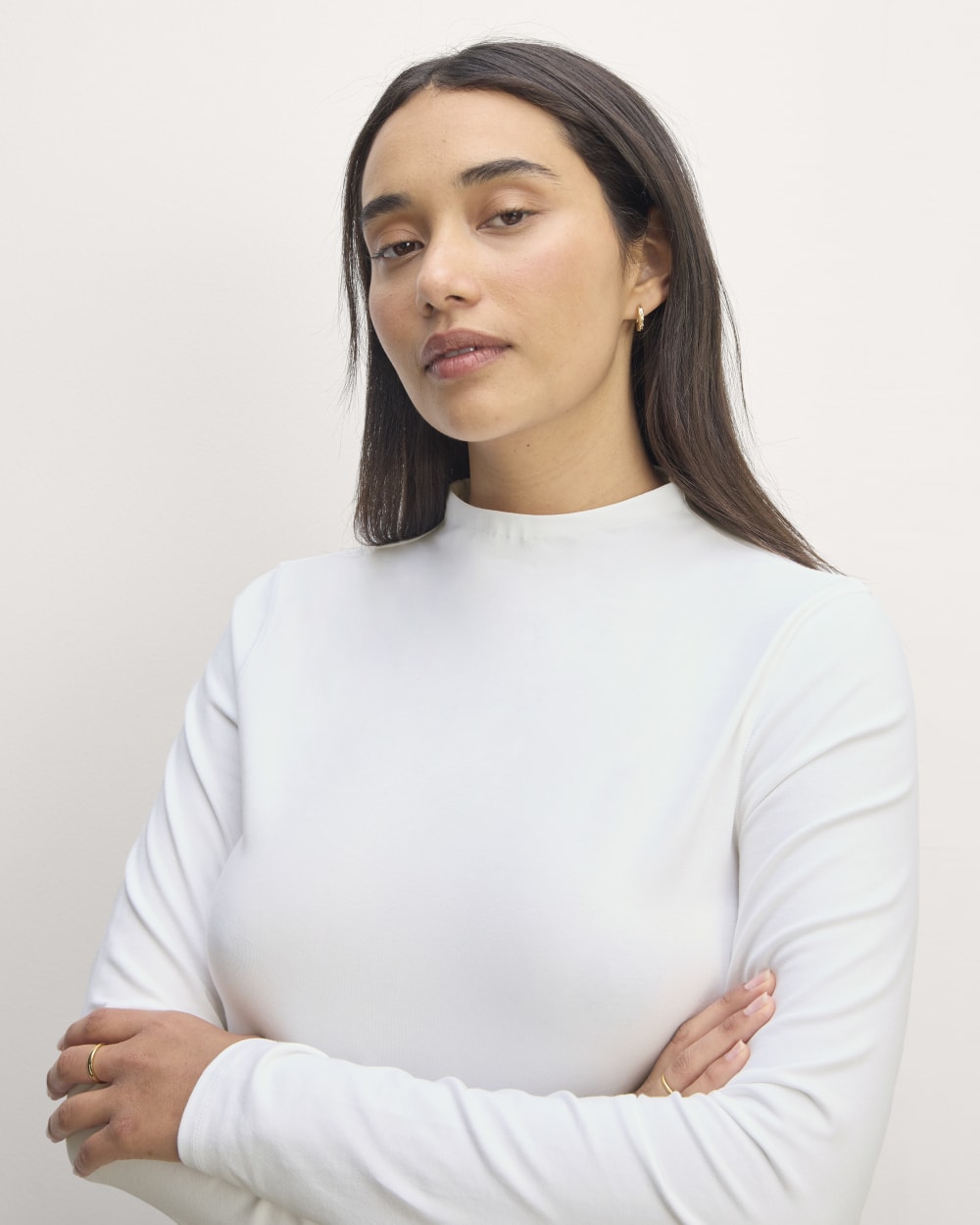 The Form Funnel-Neck Tee | White