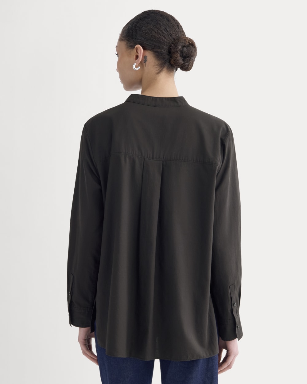The Pleated Shirt in Silky Cotton | Black