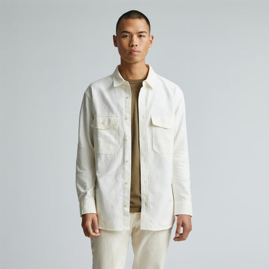 The Organic Oxford Relaxed Utility Shirt | Bone