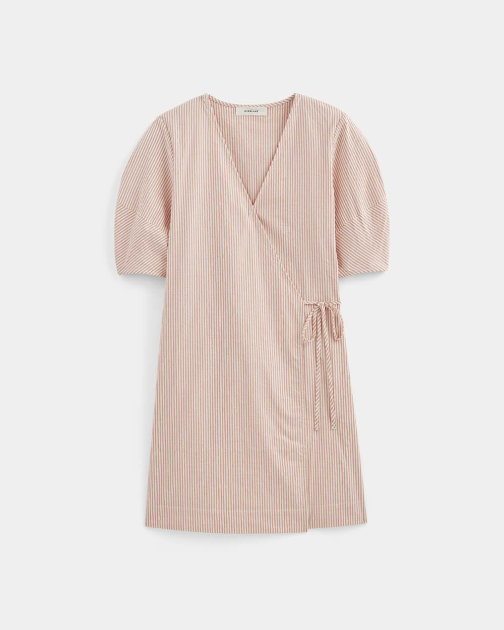The Seersucker Mini Wrap Dress | Soft Orange