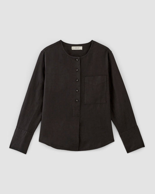 The Popover Shirt in Linen | Black