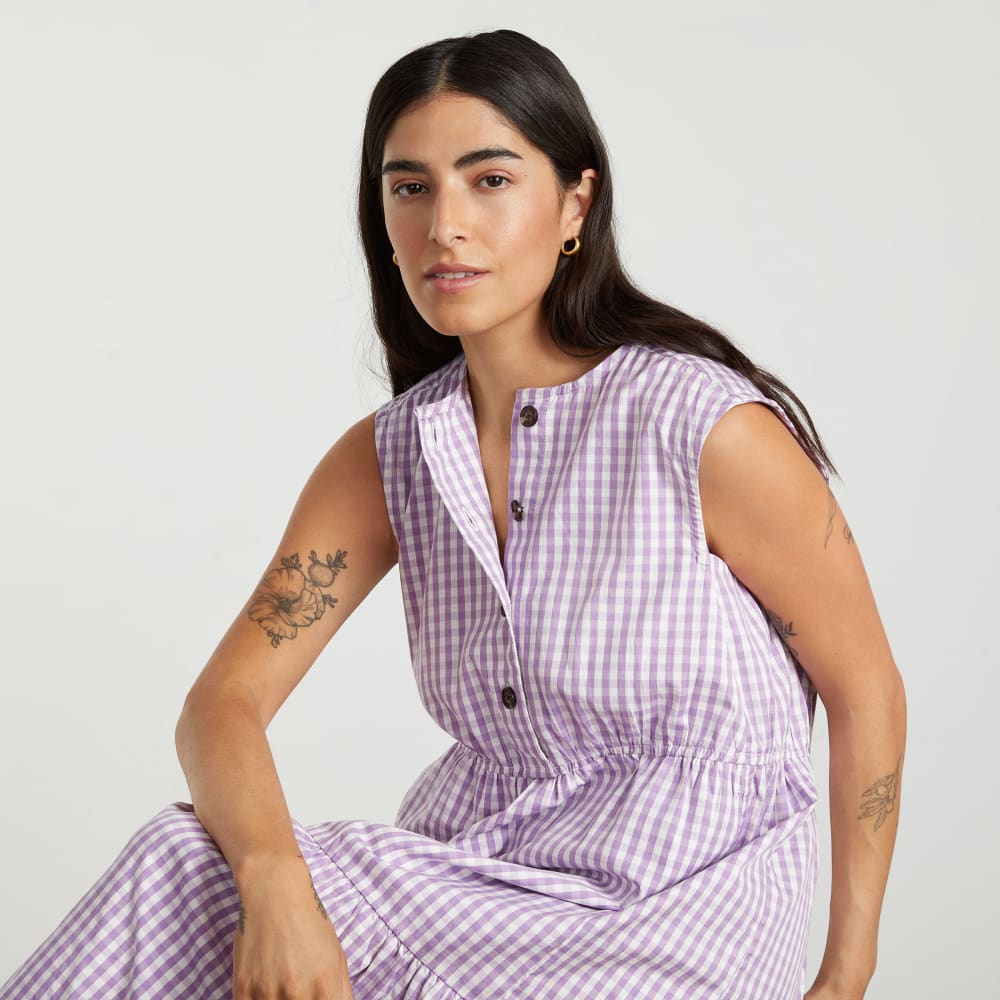 The Tiered Midi Dress | Orchid Gingham