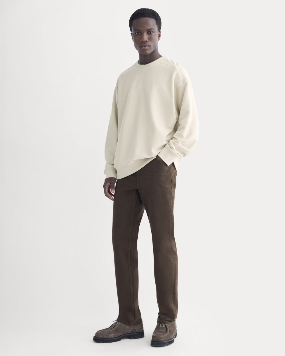 Twill Terry Jacquard Crew Sweatshirt | Peyote