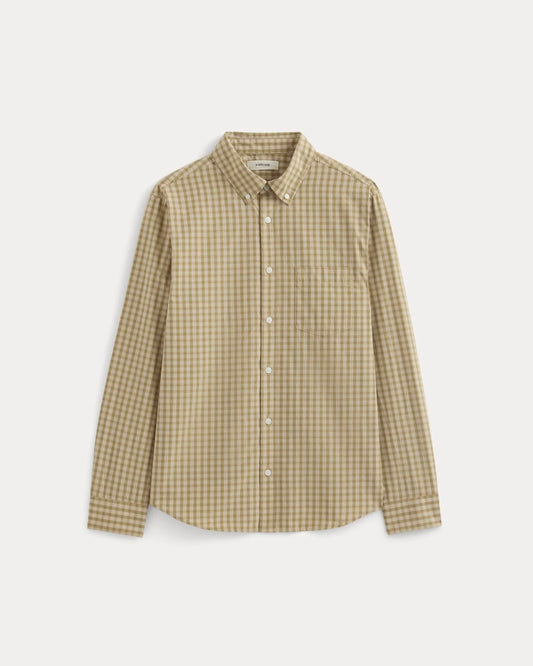 Washed Poplin Shirt | Aged Brass Plaid