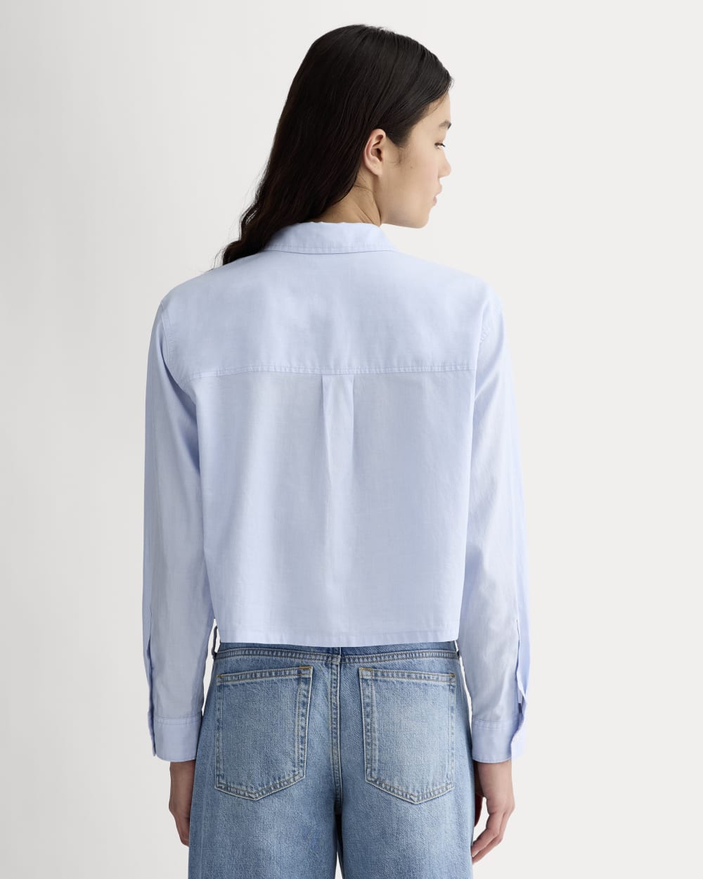 The Way-Short Shirt in Silky Cotton | Chambray Blue