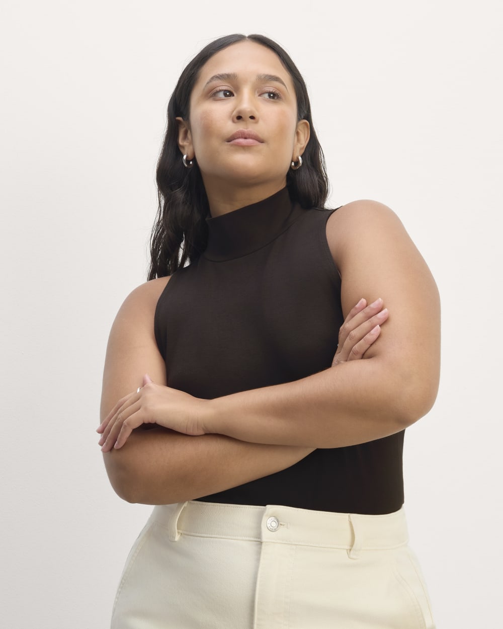 The Form Mock-Neck Tank | Black