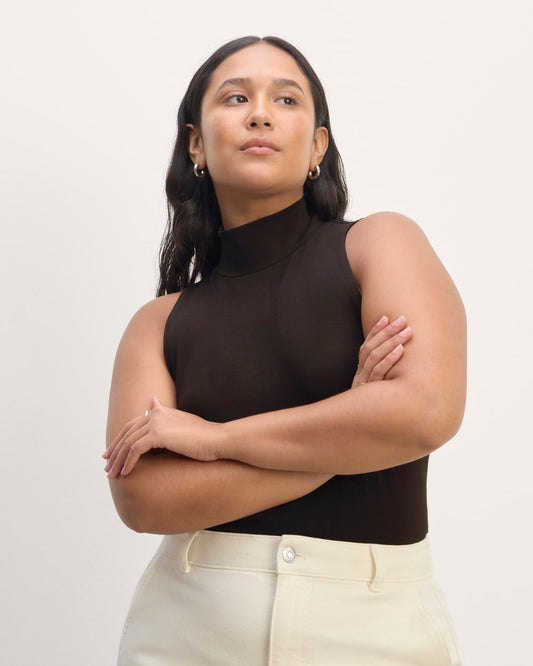 The Form Mock-Neck Tank | Black