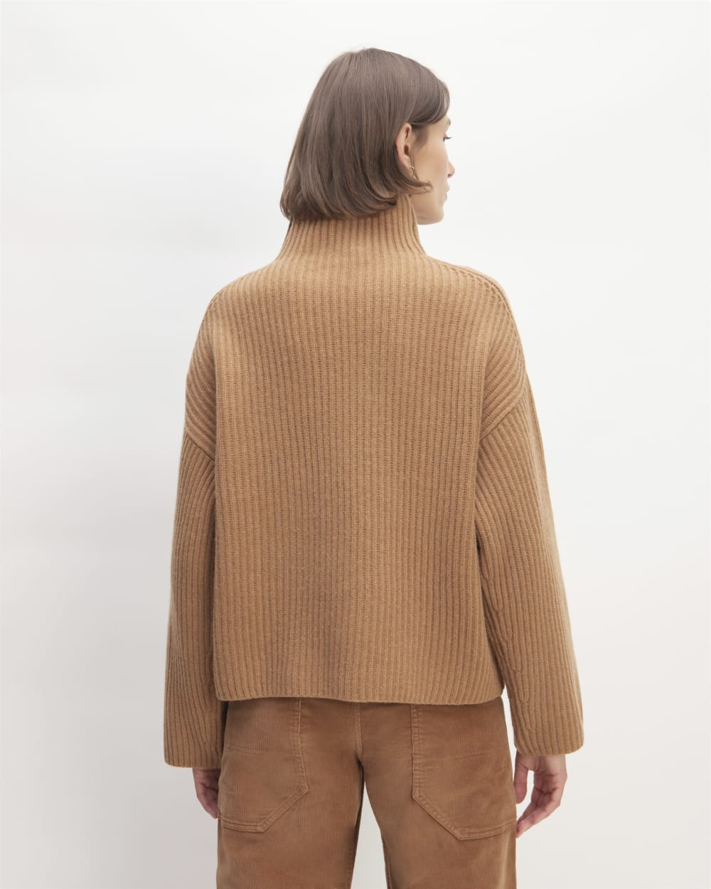 The Felted Merino Funnel-Neck Pullover | Deep Camel