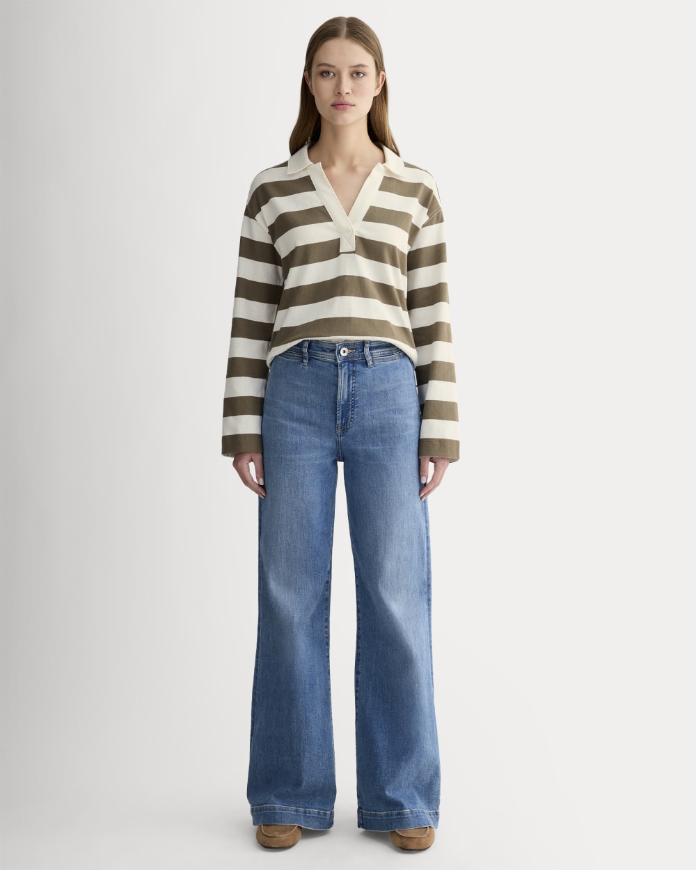 The Mariner Rugby Top | Deep Taupe / Bone