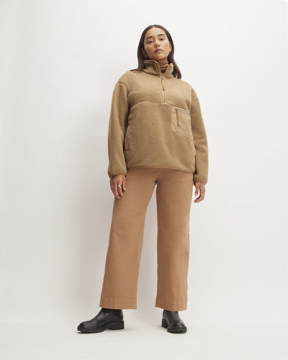 The ReNew Fleece Oversized Half-Zip | Tiger's Eye