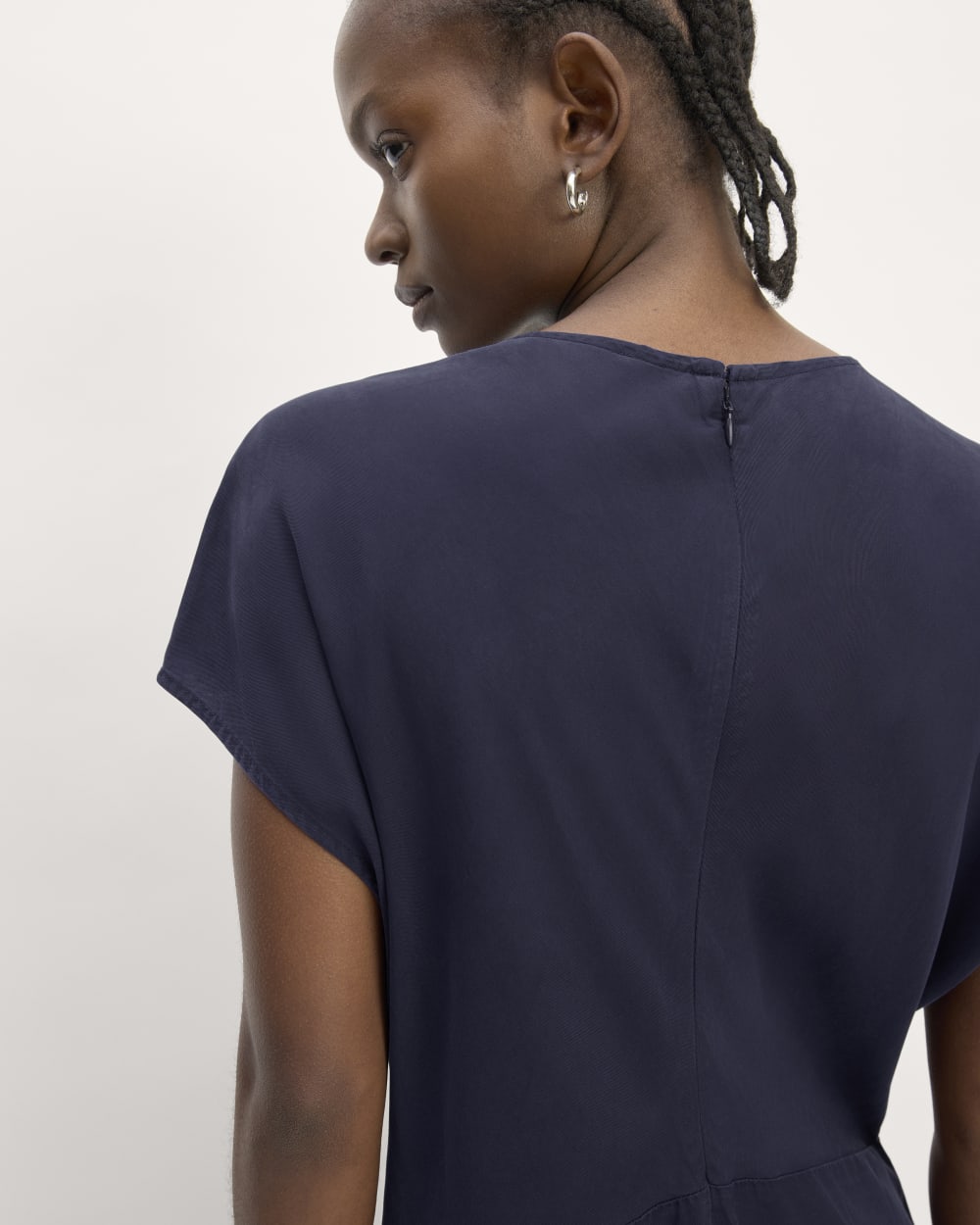 The TENCEL™ Short-Sleeve Midi Dress | Navy