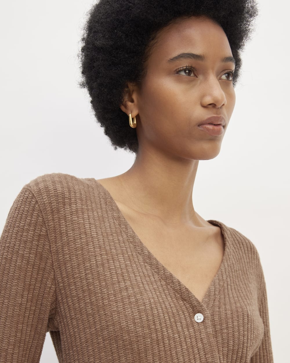 The Cozy Rib Cardigan | Carob Brown