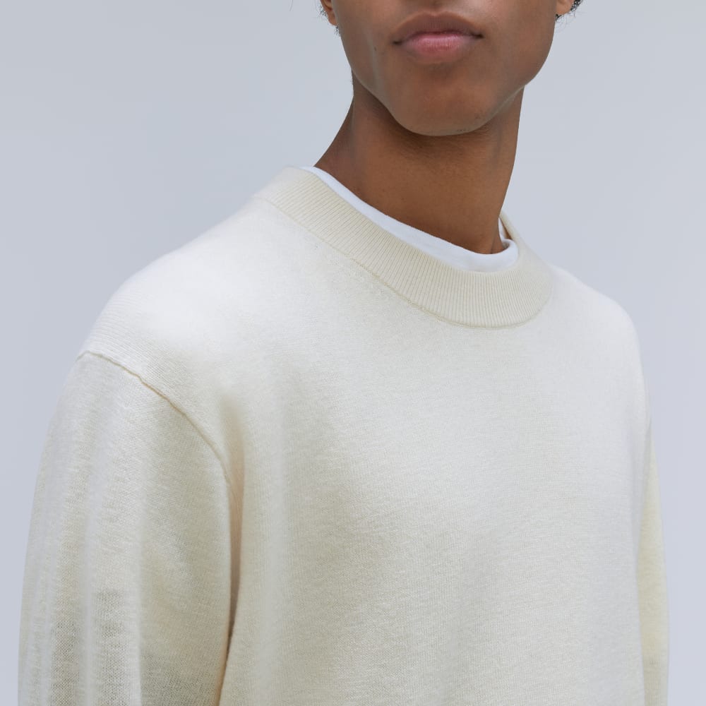 The Merino-Blend Crewneck Sweater | Off White