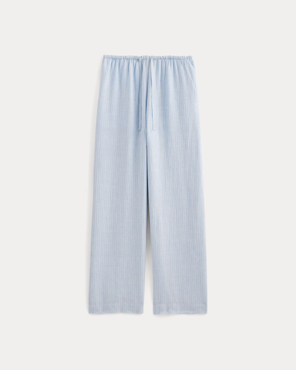 The Drawstring Pant in Linen | Sky Blue / White