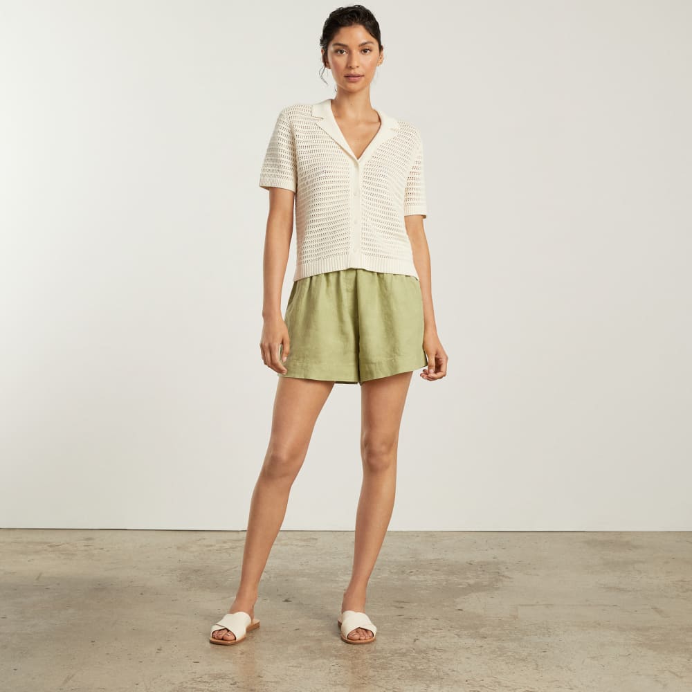 The Linen Boxer Short | Leek