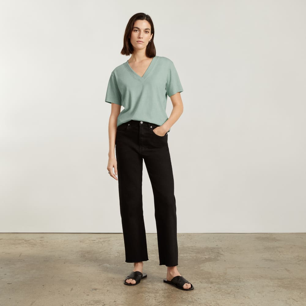 The Vintage V-Neck Hemp Tee | White Sage