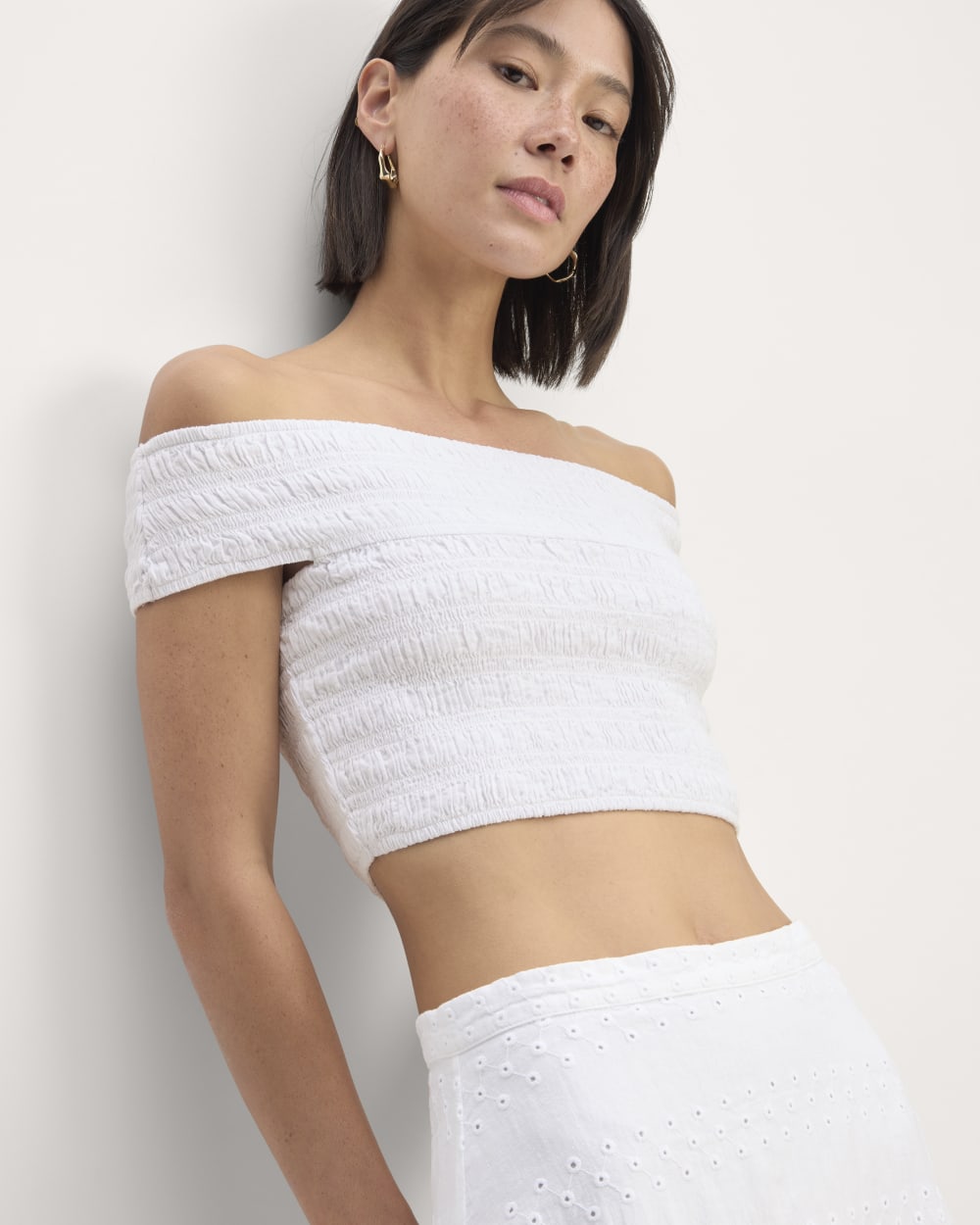 The Gauze Smock Top | White