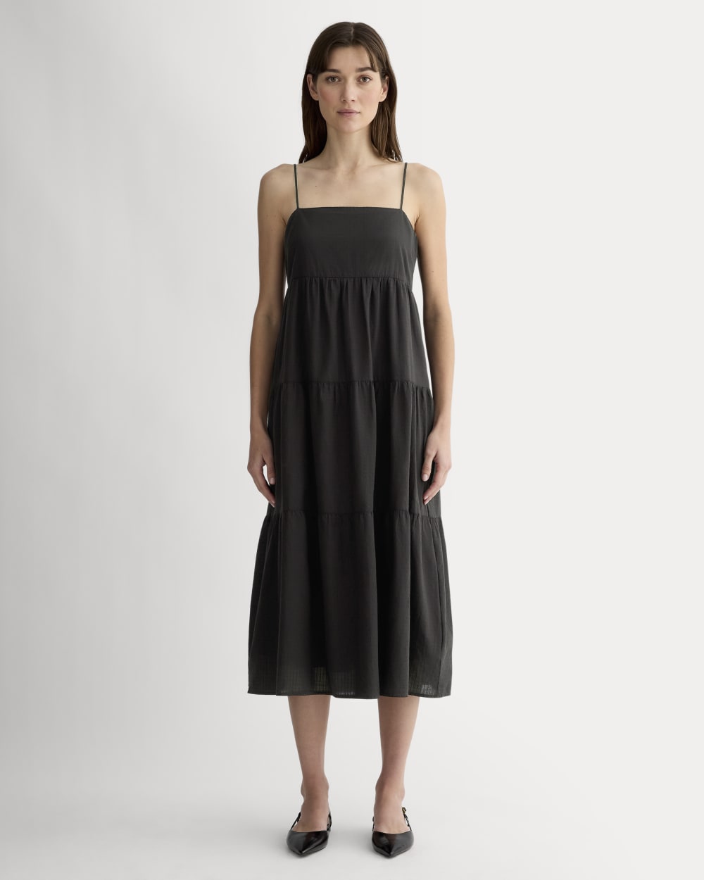 The Gauze Tiered Dress | Black
