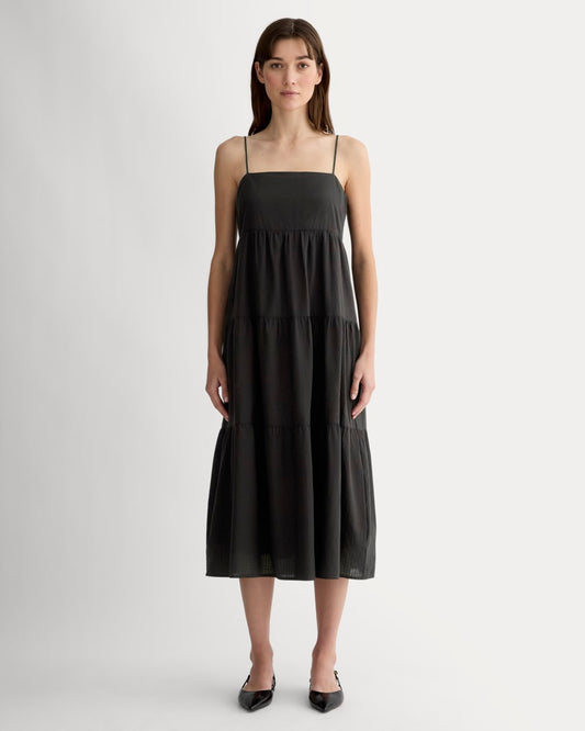 The Gauze Tiered Dress | Black