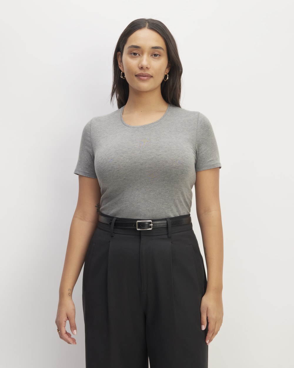 The Supima® Form Crew Neck Tee | Mid Heather Grey