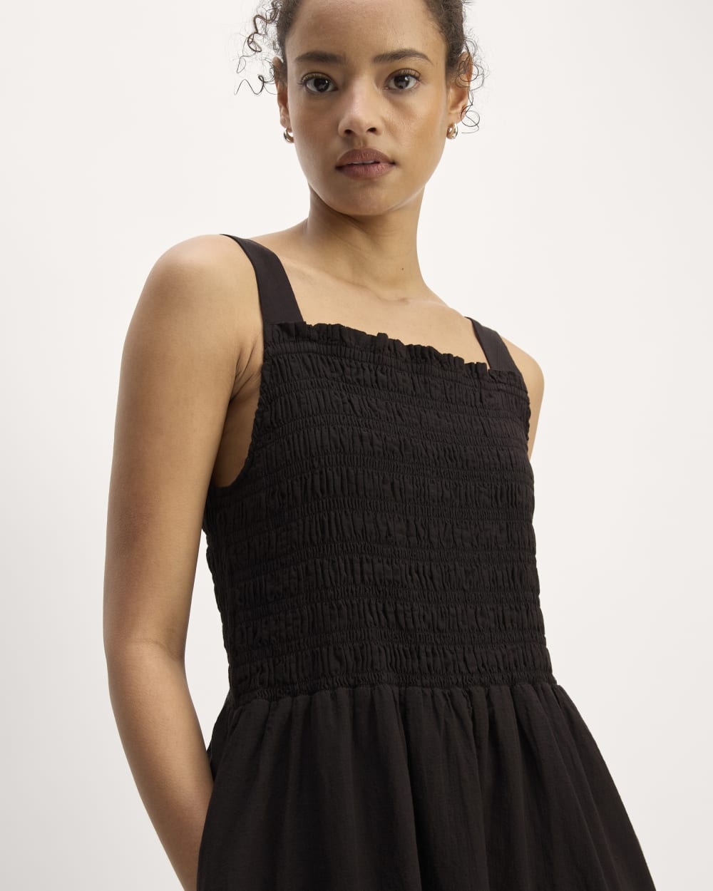 The Gauze Smock Dress | Black