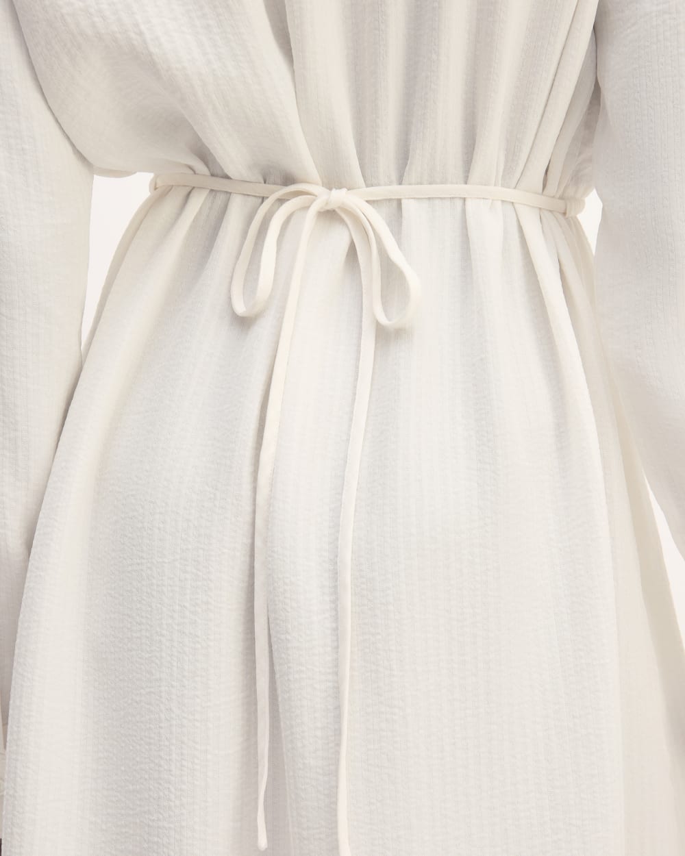 The Mini Jacquard Stripe Shirt Dress | Bone