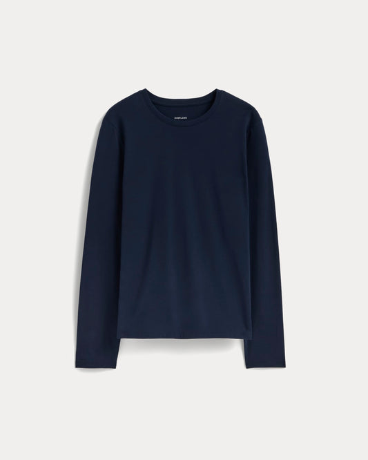 The Slim Long-Sleeve Crew in Essential Cotton | Navy