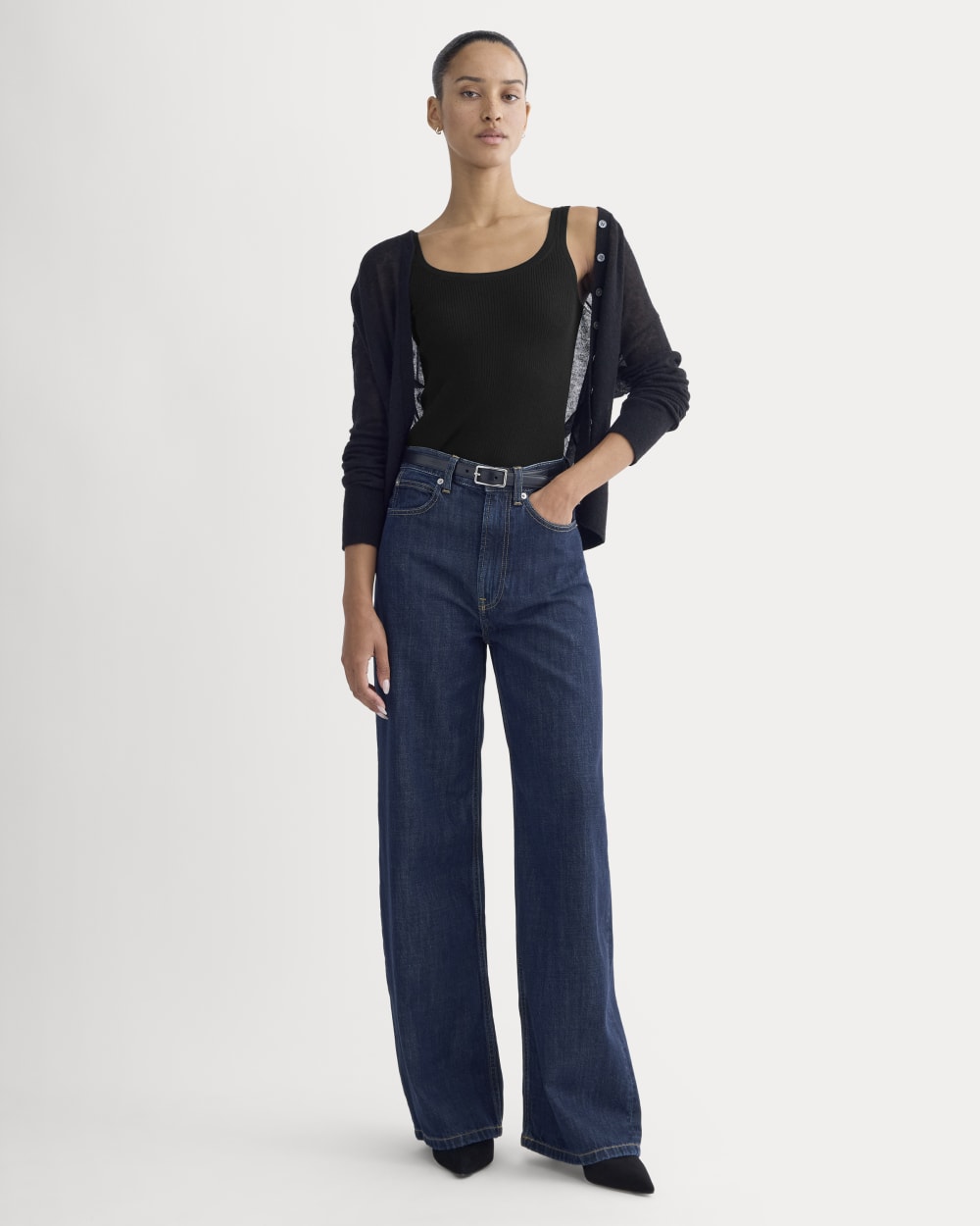 The Light Ribbed Cami in Ultrasoft Merino | Black