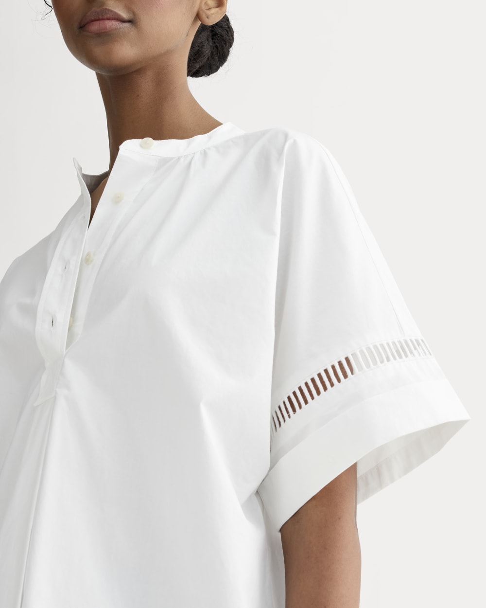 The Lace Trim Popover | White