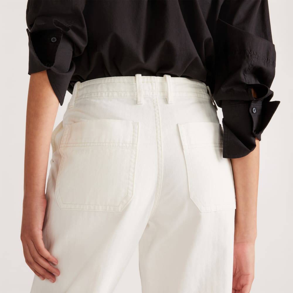 The Organic Cotton Herringbone Pant | Bone