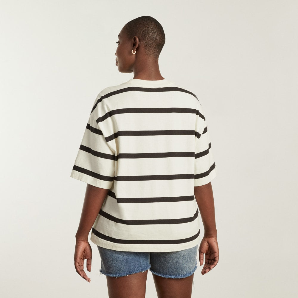 The Premium Weight Relaxed Tee | Black / Canvas