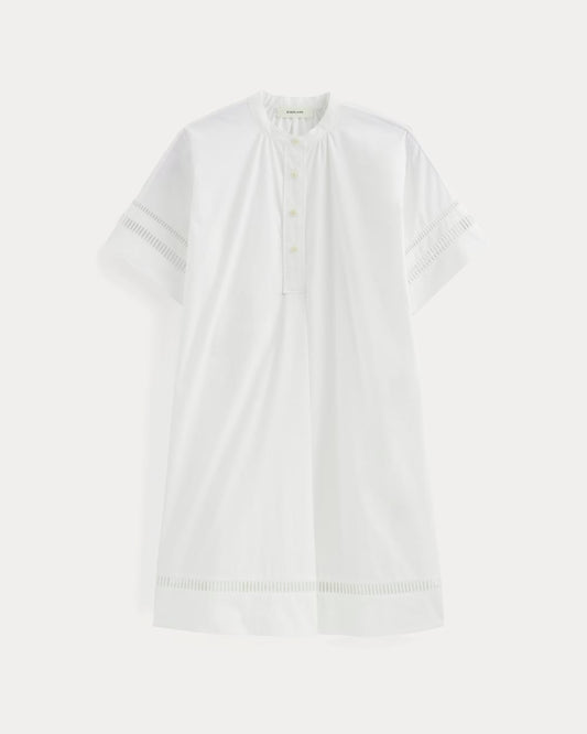 The Lace Trim Popover Dress | White
