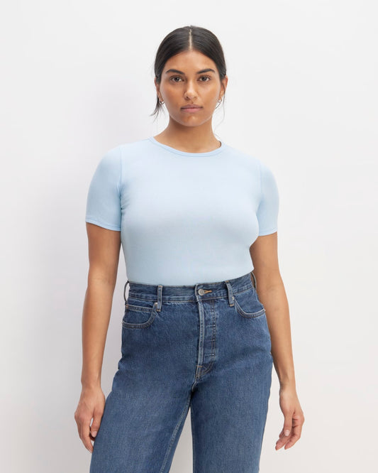 The Luxe Rib Crew | Chambray Blue