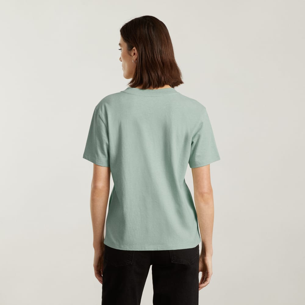 The Vintage V-Neck Hemp Tee | White Sage