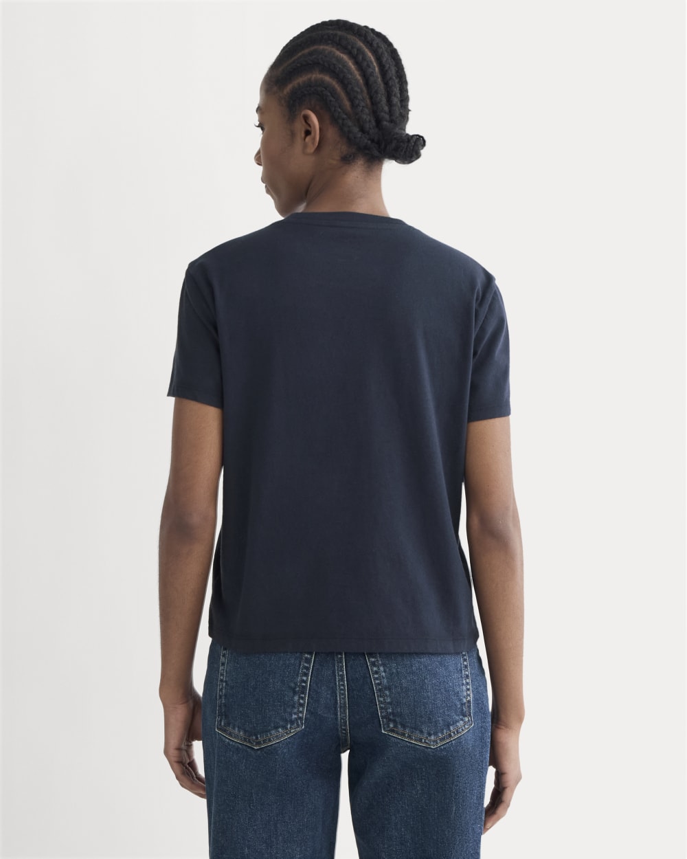 The Box-Cut Tee in Essential Cotton | Navy | No Pocket