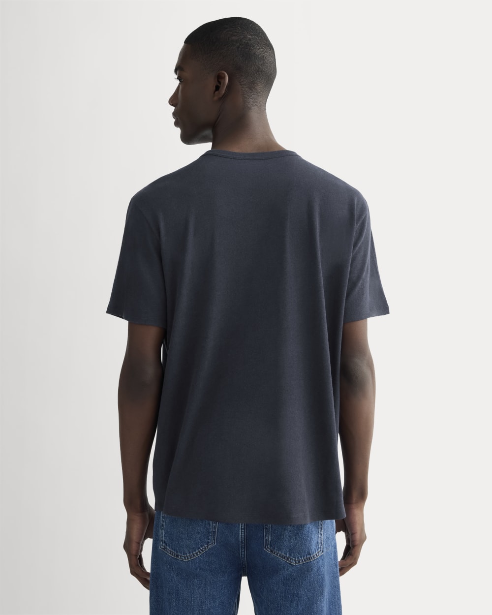 The Cotton Linen Tee | Navy