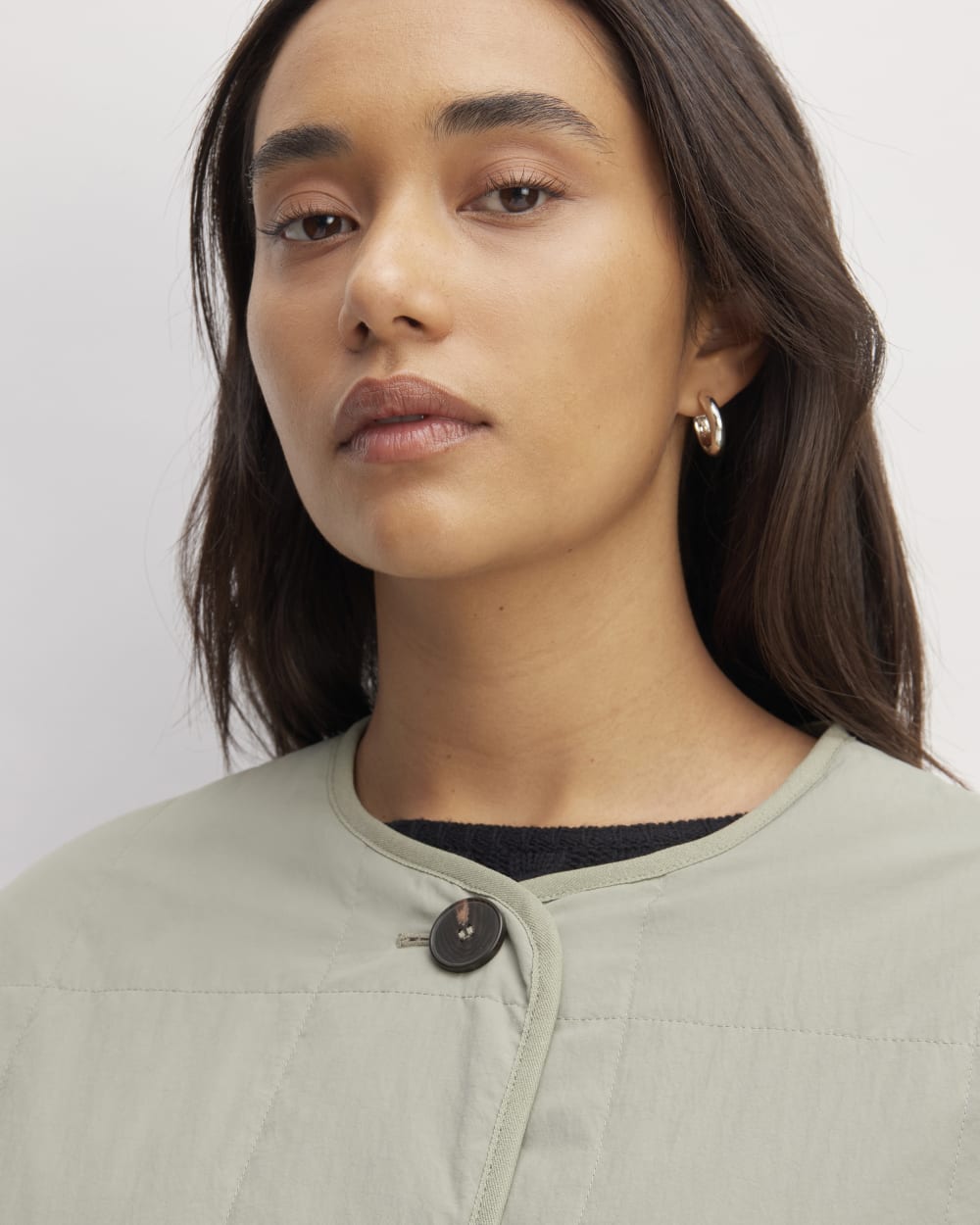 The ReNew Quilted Long Liner | Sage Green
