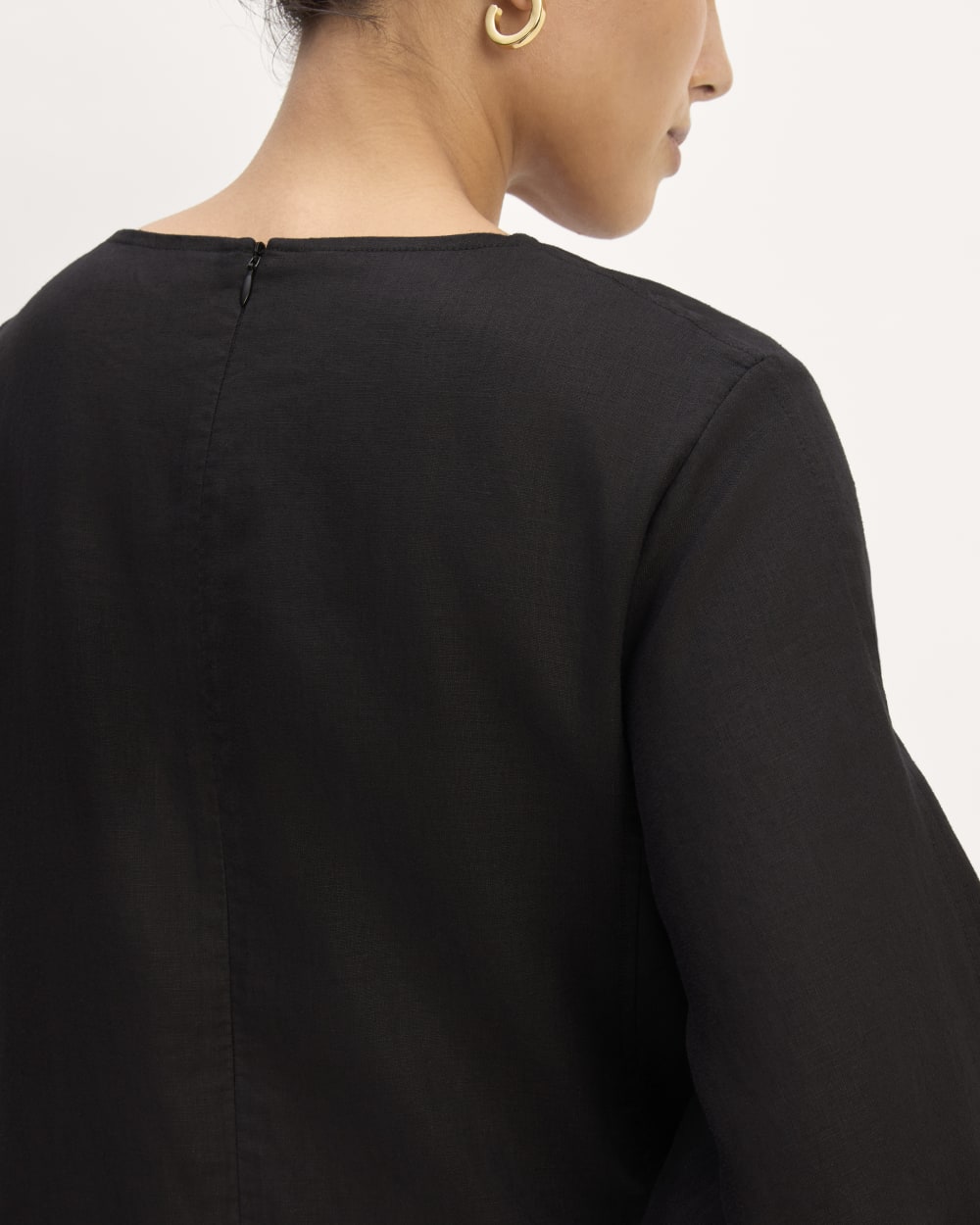 The Linen A-Line Midi Dress | Black