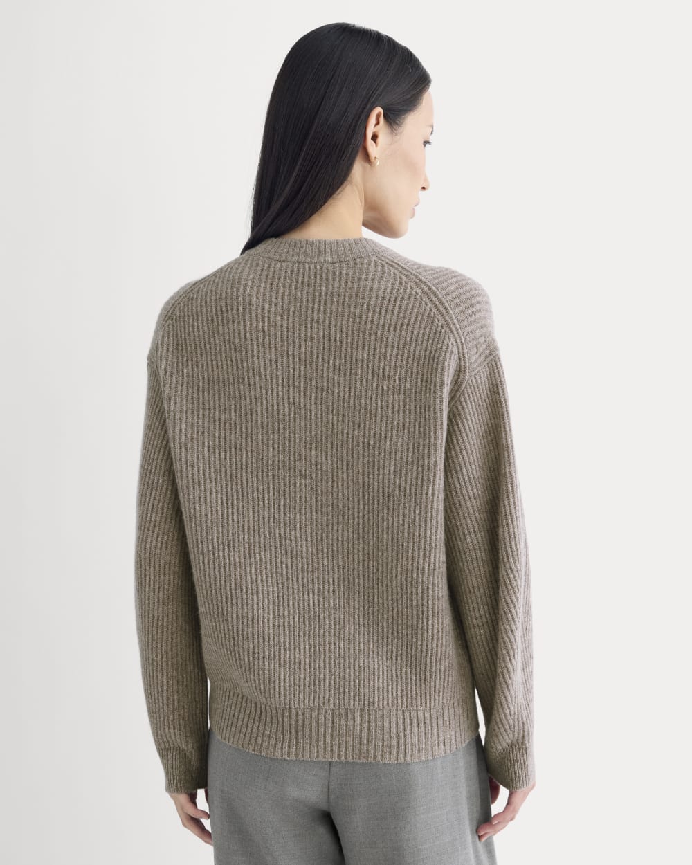 The Cocoon Crew in Wool Cashmere | Light Heathered Taupe